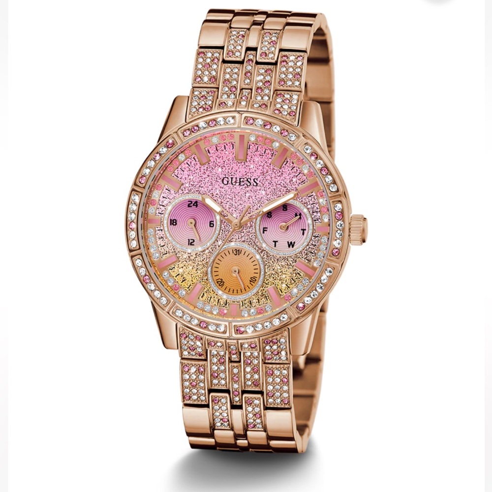 GUESS Ladies Rose Gold Tone Multi-function Watch
